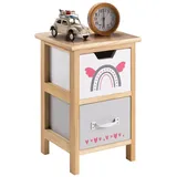 CARO-Möbel Kommode ESTA 25 x 42 x 25 cm Beige / Grau
