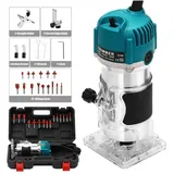 Holzfräse - Elektrischer Kantenfräser/Oberfräse - 800 W - 30.000 U/min - 6,35 mm Spannzange - EU-Stecker