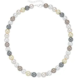 Perlenkette LADY, silber (silberfarben), Halsketten, Damen, Metall