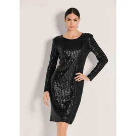 Madeleine Etuikleid Glamouröses Pailettenkleid Schwarz 48