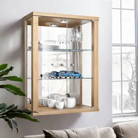 K-Möbel Hängevitrine C1013 80 x 60 x 25 cm Braun