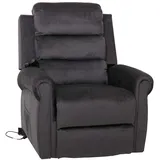 Mendler Fernsehsessel HWC-K63, Relaxsessel, Liegefunktion Aufstehhilfe Massage Heizfunktion, Stoff 220g/m2 Chenille ~ dunkelgrau