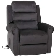 Mendler Fernsehsessel HWC-K63, Relaxsessel, Liegefunktion Aufstehhilfe Massage Heizfunktion, Stoff 220g/m2 Chenille ~ dunkelgrau