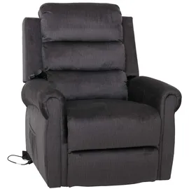 Mendler Fernsehsessel HWC-K63, Relaxsessel, Liegefunktion Aufstehhilfe Massage Heizfunktion, Stoff 220g/m2 Chenille ~ dunkelgrau