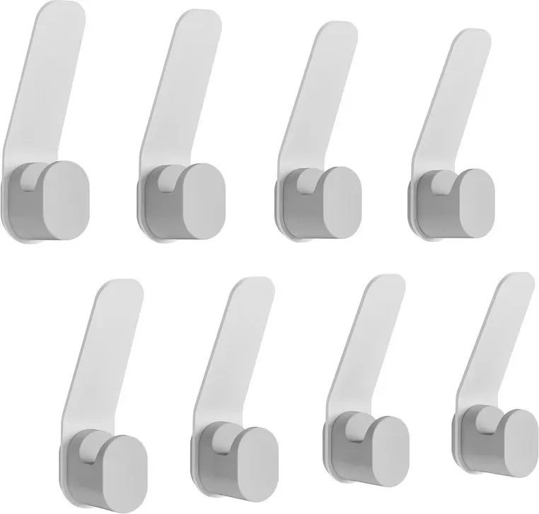 KAPANOU Doppelstange-Kleiderhaken, Wandmontage, Set mit 8, stabile Kleiderstange aus Stahl für Badezimmer, Schlafzimmer und Eingangsbereich, vielseitige und dekorative Aluminium-Wandhaken für Handtücher, Mütze und Tasche (Grau), Neu im Sortiment, Top-Geschenkideen