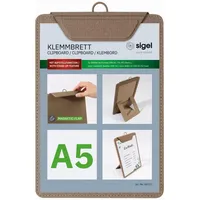 Sigel Speisekarten-Klemmbrett für DIN A5 beige