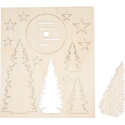 Creativ Company Deko-Bastelset Holzfiguren Weihnachtsbäume