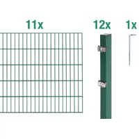 GAH Alberts Alberts Doppelstabmattenzaun als 24 tlg. Zaun-Komplettset | verschiedene Längen und Höhen | Höhe 100 cm Länge 22 m