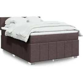 vidaXL Boxspringbett mit Matratze Dunkelbraun 140x200 cm Stoff