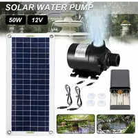Bürstenlose Solar-Wasserpumpe, 800 l/h, 50 W, extrem leiser SubSN-Motor, Gartenbrunnen-Dekoration