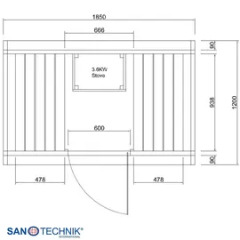 SANOTECHNIK TROMSÖ M inkl. 3,6 kW Ofen + int. Steuerung