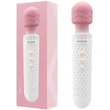Bed Geek Massagestab, Wand Massager für Muskelentspannung, kabelloses Handmassagegerät mit Memory-Funktion, Stab-Massager aus Silikon, Massagegerät für Frauen, 20 Vibrationsmodi & 8 Geschwindigkeiten