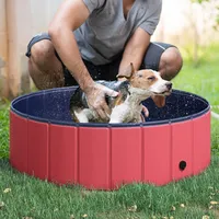 PawHut Hundepool Planschbecken Ø100xH30 cm Rot