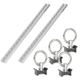 STAHLWERK Zurrschienen 2er Set mit Zurrösen 50 cm Airlineschienen aus Aluminium