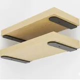 Schwerlast Regalhalterung Metall 30cm, Wandmontage Regalträger für die Wandmontage, Schwerlastwinkel, Wandregal Halterung,70KG Tragkraft, T Winkel - Schwarz - 2 Stück