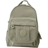 Jennifer Jones Leather Crinkle Nylon Rucksack Beige
