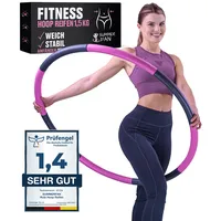 SummerFan Hula Hoop Reifen für Anfänger ohne Wellen und Noppen [1kg bis 1,5kg, 75-100 cm, 6-8 Segmente] - Hullahub Fitness Sport für Erwachsene zum abnehmen