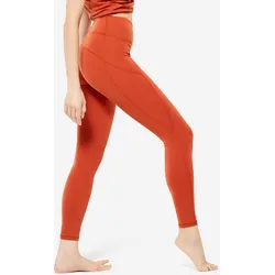 Yoga Leggings Damen - Premium mahagoni, braun|orange, L