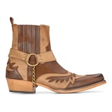 TruClothing.com Herren Western Cowboy Stiefel Vintage Spitz Knöchel Land Boot Reiten Echtleder - Braun 40 EU - 40 EU