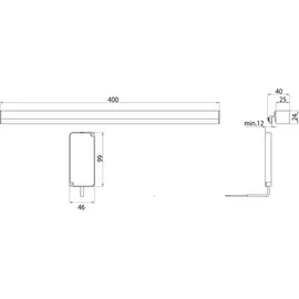 EMCO system2 LED-Spiegel-Klemmleuchte 4000 K Silber 40 cm