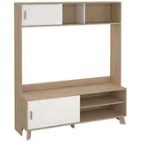 Andas Ikast TV-Möbel 2 Schiebetüren 158,7 cm Höhe 180,9 cm Braun/Weiß Holzwerkstoff