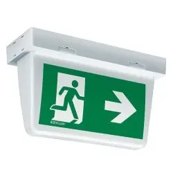 Esylux EN10077043 Notleuchte f. Unterbrechungsfreie Stromversorgung, Rettungswegkennzeichnung, 32 m, LED-Technik, High Cover, Aufputz- und