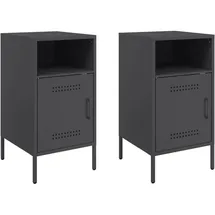 vidaXL Nachtschrank 2 Stk. 36 x 39 x 68 cm Schwarz