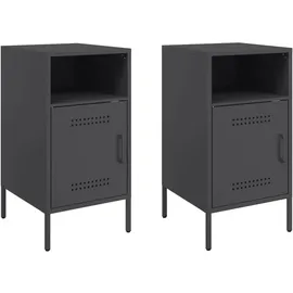 vidaXL Nachtschrank 2 Stk. 36 x 39 x 68 cm Schwarz