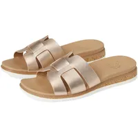 SKECHERS Damen Desert KISS Low Peak Look Schiebe-Sandalen, Gold, 41 EU