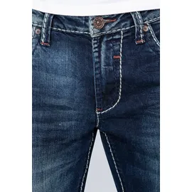 Camp David Straight-Jeans NI:CO:R611, mit markanten Steppnähten 38, Länge 32, blau Herren, Gr.