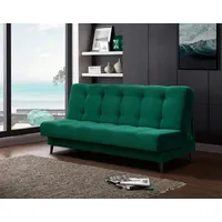 Beautysofa Schlafsofa Nancy mit Schlaffunktion und Bettkasten, Velours-Bezgu Polstersofa grün