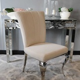 Glamour Stuhl Livio Beige - modern barock polsterstuhl