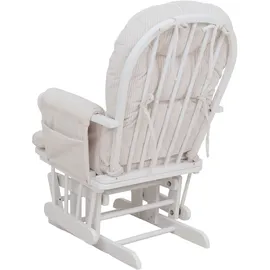 Mendler Relaxsessel HWC-C76 Cord 52 x 100 x 80 cm Creme mit Hocker