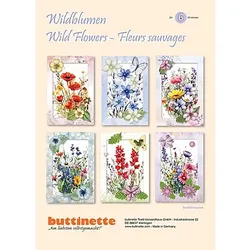 3D-Bastelmappe "Wildblumen", für 6 Karten