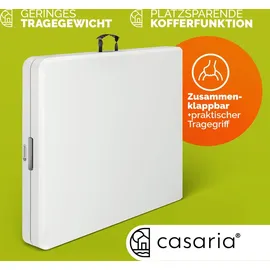 CASARIA Gartentisch 220 x 70 x 72 cm weiß klappbar