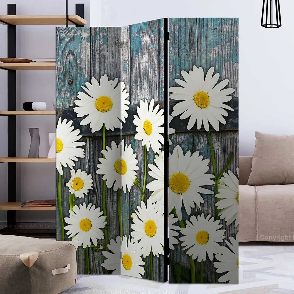 Landhausstil Paravent mit Blumen Motiv 3 oder 5 Elemente