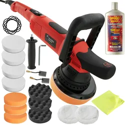 TecTake GmbH tectake Exzenter Poliermaschine 810W Digital - 16-tlg. inkl. Politur - 403396