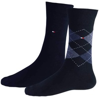 Tommy Hilfiger Herren Th Check Men's Socks (2 Pack) Socken, Dark Navy, 47-49