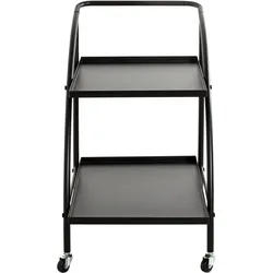 Servierwagen HAKU, schwarz, B:68cm H:71cm T:42cm, Metall, Rollwagen
