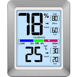 Technoline WS 9460 - moderne Raumklimastation mit Temperatur- und Luftfeuchteanzeige in chrom/weiß