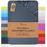 NatureMark Spannbettlaken Mikrofaser-Polyester 120 x 200 cm Grau