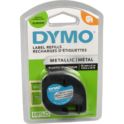 Dymo Label Refills S0721730  schwarz auf silber  12mm x 4m