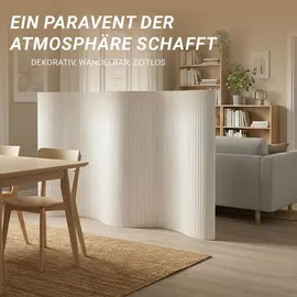 Homestyle4u Paravent Raumteiler in Weiß 250x145 cm 3141
