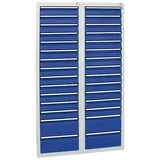 stumpf metall Stumpf Schubladenschrank Serie STS 410, 30 Schubladen enzianblau (26x100, 4x200mm)
