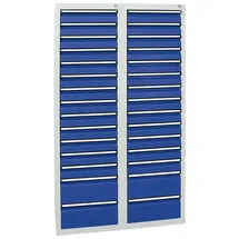 stumpf metall Stumpf Schubladenschrank Serie STS 410, 30 Schubladen enzianblau (26x100, 4x200mm)