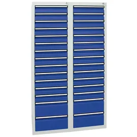 stumpf metall Stumpf Schubladenschrank Serie STS 410, 30 Schubladen enzianblau (26x100, 4x200mm)