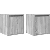 vidaXL Wand-Nachttische 2 Stk. Grau Sonoma 38x34x40 cm