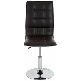 Mendler 2er-Set Esszimmerstuhl HWC-C41, Stuhl Küchenstuhl, höhenverstellbar drehbar, Kunstleder - braun