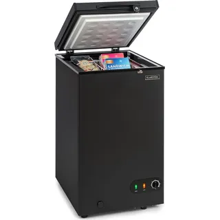 Klarstein Gefriertruhe Klein und Schmal, Freistehende Kleine Gefriertruhe, 78 Liter Tiefkühltruhe, Kleine Kühltruhe mit Einhängekorb, Energieeffiziente Gefriertruhen, Kompakte Tiefkühltruhen