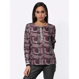 CREATION L Druck-Shirt in burgund-ecru-gemustert | Gr.: 48